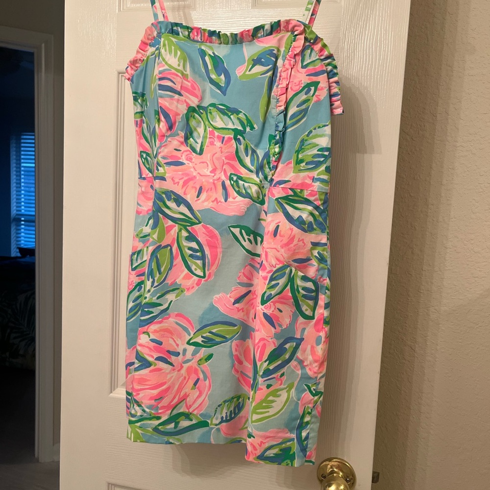LILLY PULITZER Floral Spaghetti Strap Sleeveless Dress Size 4 - Like New